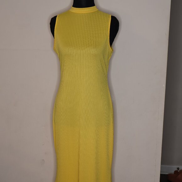 Fashion Nova Yellow Ribbed Tank Maxi Dress - Picture 1 of 13